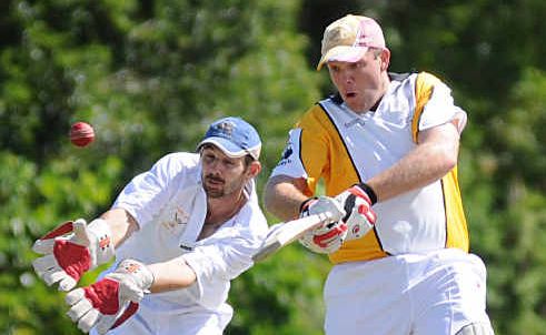 Mick Walsh for Harlequins hits a ball square at One Mile on Saturday. Mick Walsh for Harlequins hits a ball square at One Mile on Saturday.